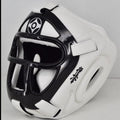 Kyokushin Strong™ Face Saver Head Guard – White & Gold Edition